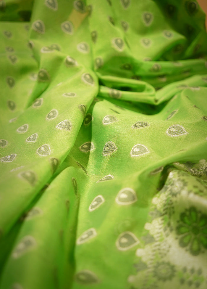 Green Kora Silk Saree With Blouse Piece - Indian Silk House Agencies