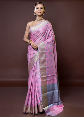 Pink Organza Saree With Blouse Piece