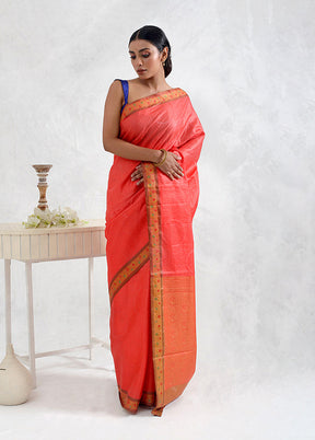 Pink Tussar Silk Saree With Blouse Piece - Indian Silk House Agencies