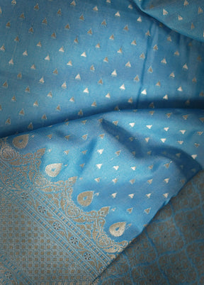 Blue Uppada Silk Saree With Blouse Piece - Indian Silk House Agencies