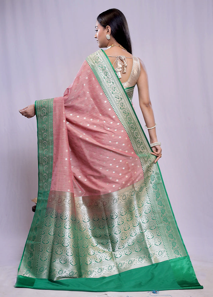 Pink Uppada Silk Saree With Blouse Piece - Indian Silk House Agencies