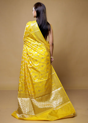 Yellow Georgette Saree With Blouse Piece