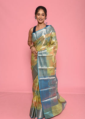 Multicolor Organza Saree With Blouse Piece - Indian Silk House Agencies