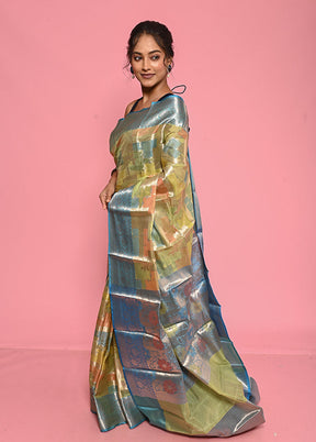 Multicolor Organza Saree With Blouse Piece - Indian Silk House Agencies