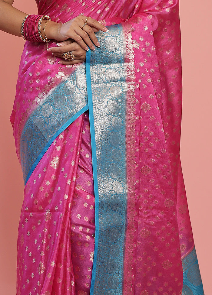 Pink Dupion Silk Saree With Blouse Piece - Indian Silk House Agencies