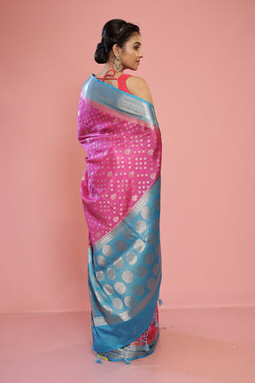 Pink Dupion Silk Saree With Blouse Piece - Indian Silk House Agencies