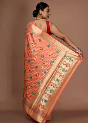 Pink Kora Silk Saree With Blouse Piece - Indian Silk House Agencies