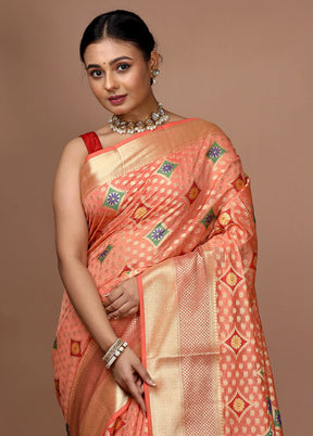 Pink Kora Silk Saree With Blouse Piece - Indian Silk House Agencies