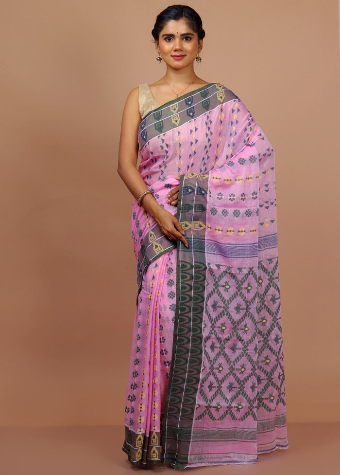 Pink Cotton Saree With Blouse Piece - Indian Silk House Agencies