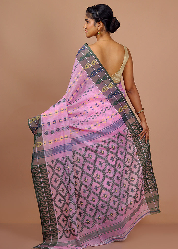 Pink Cotton Saree With Blouse Piece - Indian Silk House Agencies