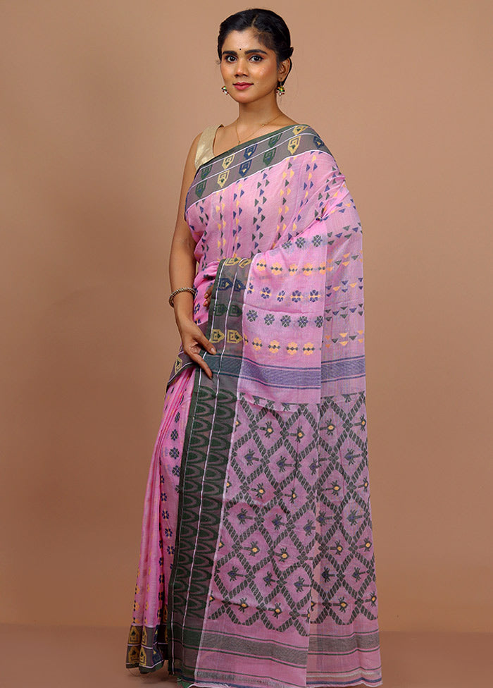 Pink Cotton Saree With Blouse Piece - Indian Silk House Agencies