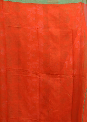 Orange Cotton Saree With Blouse Piece - Indian Silk House Agencies