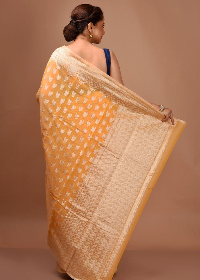 Yellow Kora Silk Saree With Blouse Piece - Indian Silk House Agencies