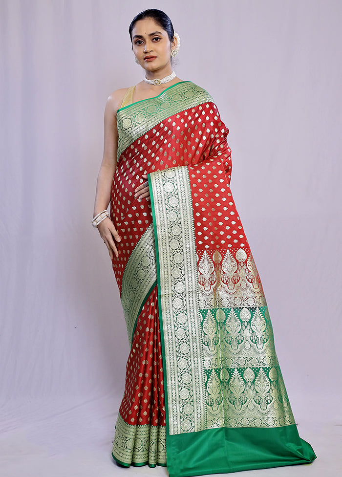 Maroon Banarasi Silk Saree With Blouse Piece - Indian Silk House Agencies