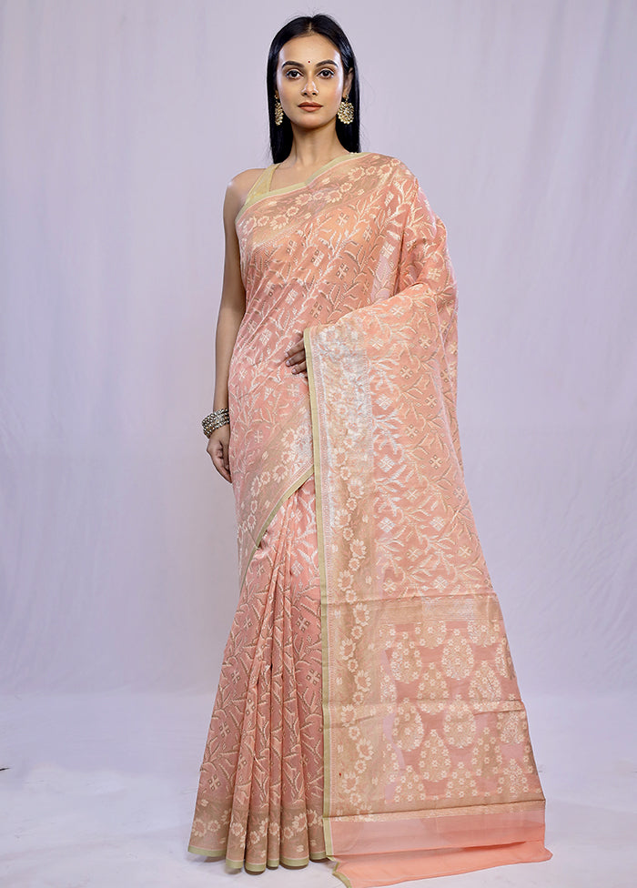 Pink Kora Silk Saree With Blouse Piece - Indian Silk House Agencies