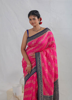 Pink Dupion Silk Saree With Blouse Piece - Indian Silk House Agencies