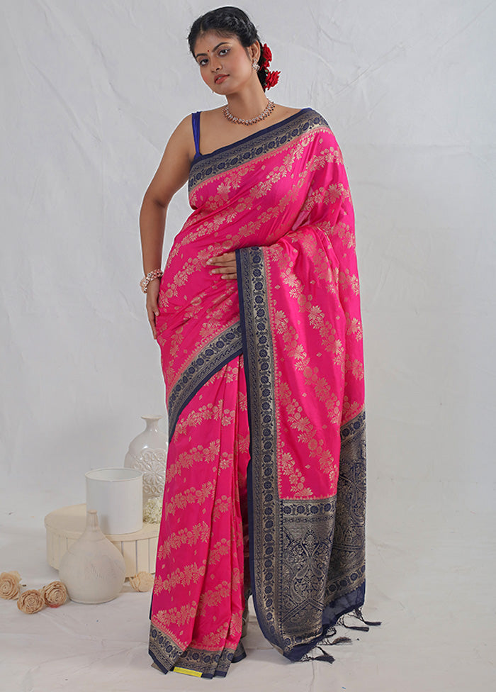 Pink Dupion Silk Saree With Blouse Piece - Indian Silk House Agencies