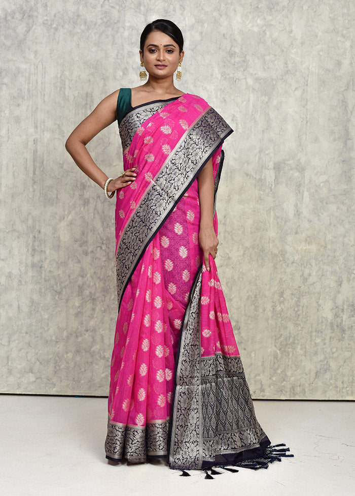 Pink Dupion Silk Saree With Blouse Piece - Indian Silk House Agencies