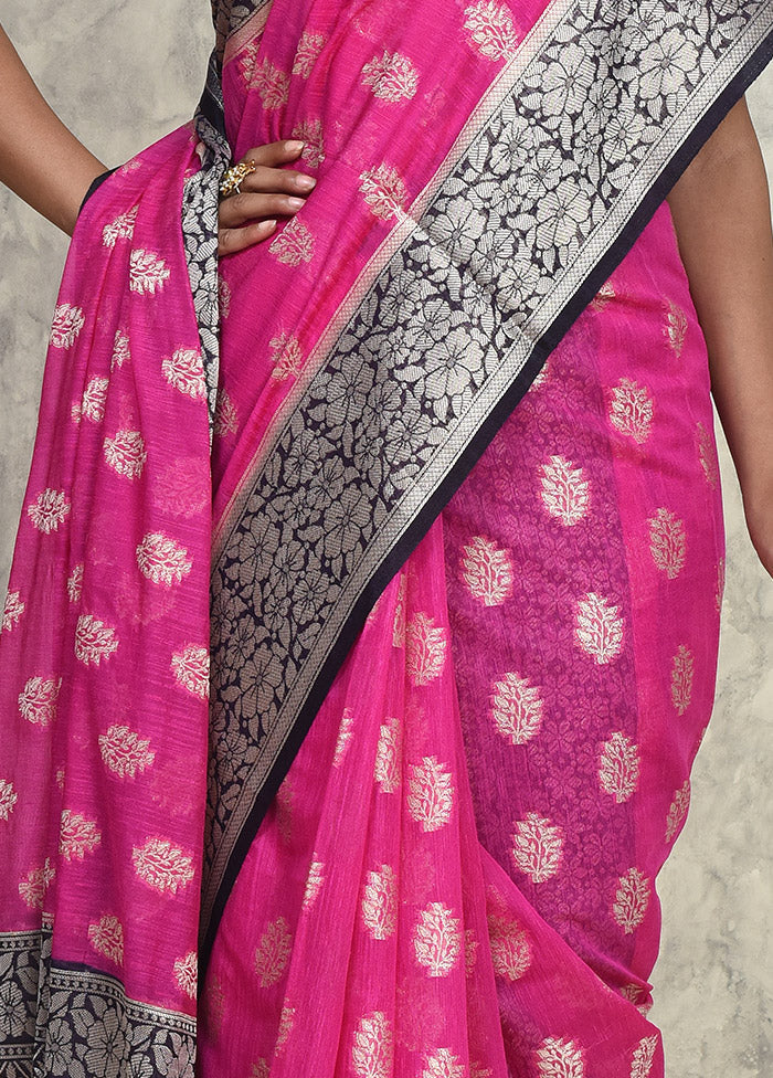 Pink Dupion Silk Saree With Blouse Piece - Indian Silk House Agencies