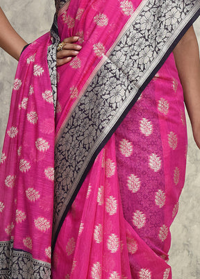 Pink Dupion Silk Saree With Blouse Piece - Indian Silk House Agencies