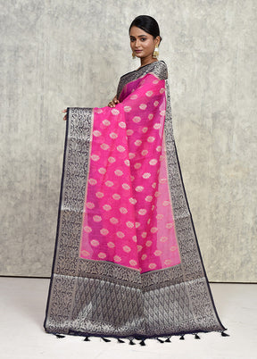 Pink Dupion Silk Saree With Blouse Piece - Indian Silk House Agencies