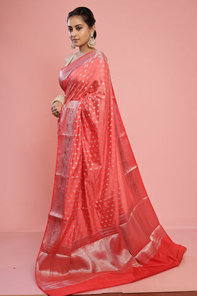 Pink Dupion Silk Saree With Blouse Piece - Indian Silk House Agencies