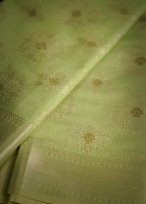 Green Pure Cotton Saree With Blouse Piece - Indian Silk House Agencies