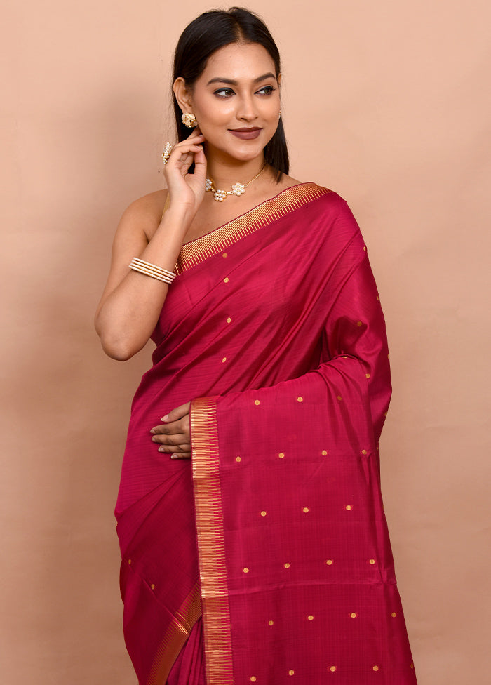 Pink Kanjivaram Silk Saree With Blouse Piece - Indian Silk House Agencies