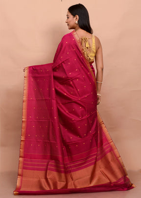 Pink Kanjivaram Silk Saree With Blouse Piece - Indian Silk House Agencies