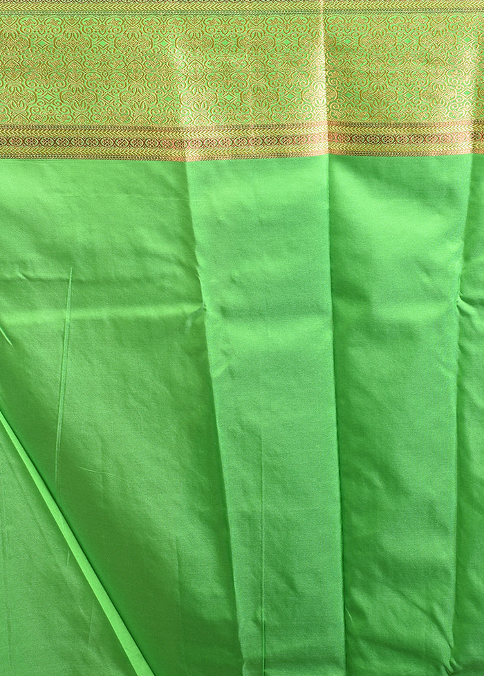 Green Kanjivaram Silk Saree With Blouse Piece - Indian Silk House Agencies