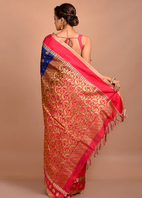 Blue Kanjivaram Silk Saree With Blouse Piece - Indian Silk House Agencies