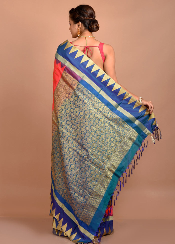 Pink Kanjivaram Silk Saree With Blouse Piece - Indian Silk House Agencies