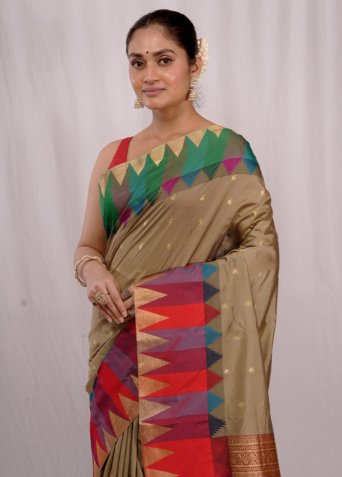 Green Kanjivaram Silk Saree With Blouse Piece - Indian Silk House Agencies