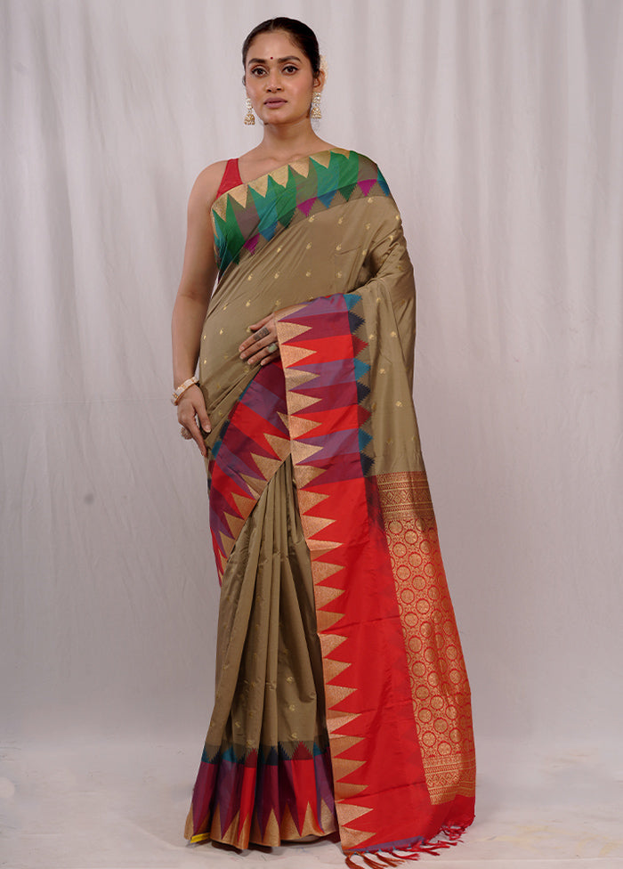 Green Kanjivaram Silk Saree With Blouse Piece - Indian Silk House Agencies