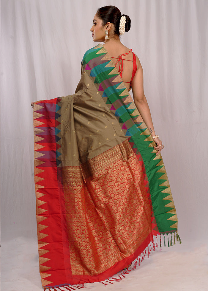 Green Kanjivaram Silk Saree With Blouse Piece - Indian Silk House Agencies