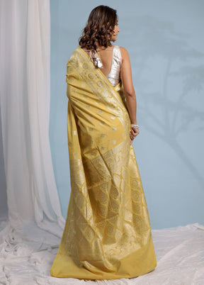 Yellow Uppada Silk Saree With Blouse Piece - Indian Silk House Agencies