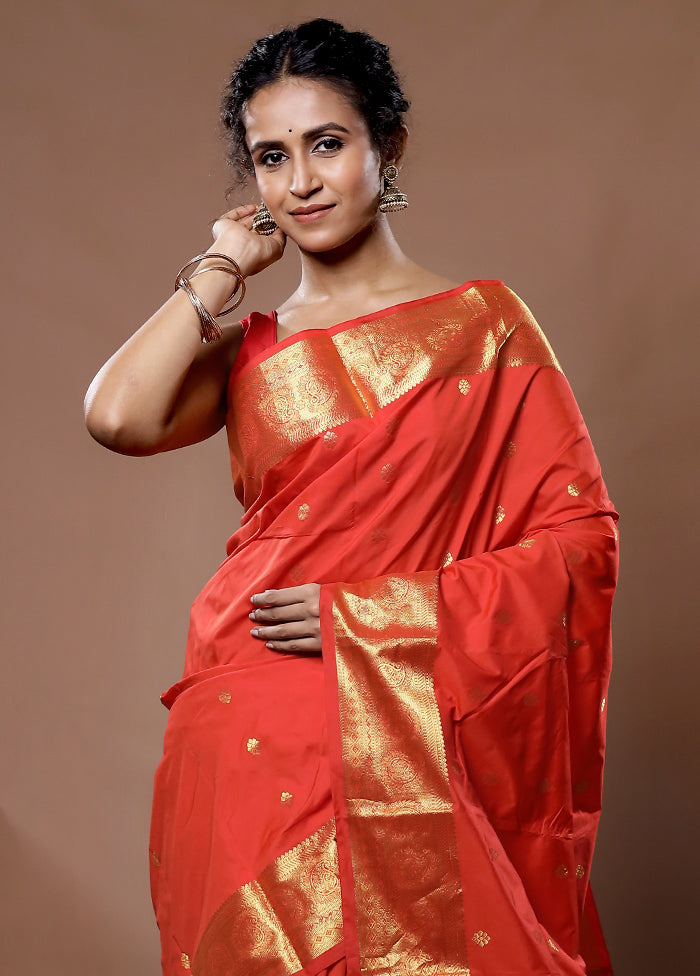 Pink Kanjivaram Silk Saree With Blouse Piece - Indian Silk House Agencies