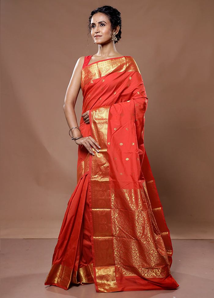 Pink Kanjivaram Silk Saree With Blouse Piece - Indian Silk House Agencies