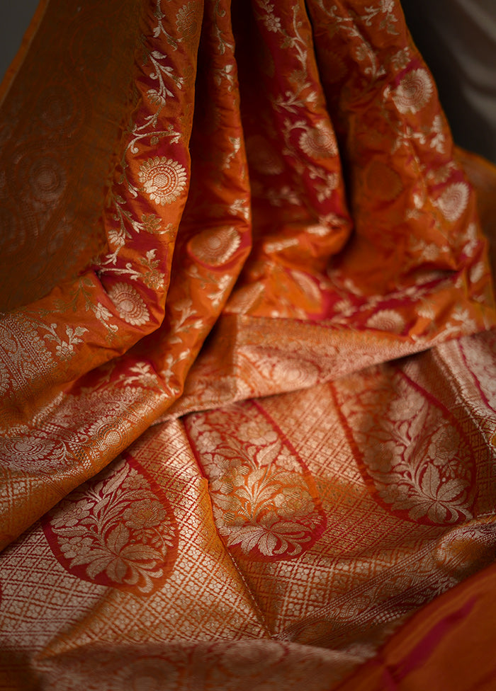 Pink Uppada Pure Silk Saree With Blouse Piece - Indian Silk House Agencies