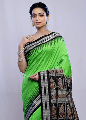 Green Bomkai Pure Silk Saree With Blouse Piece - Indian Silk House Agencies