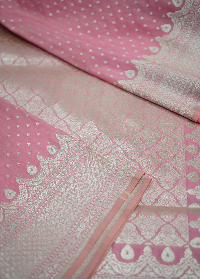 Pink Uppada Silk Saree With Blouse Piece - Indian Silk House Agencies