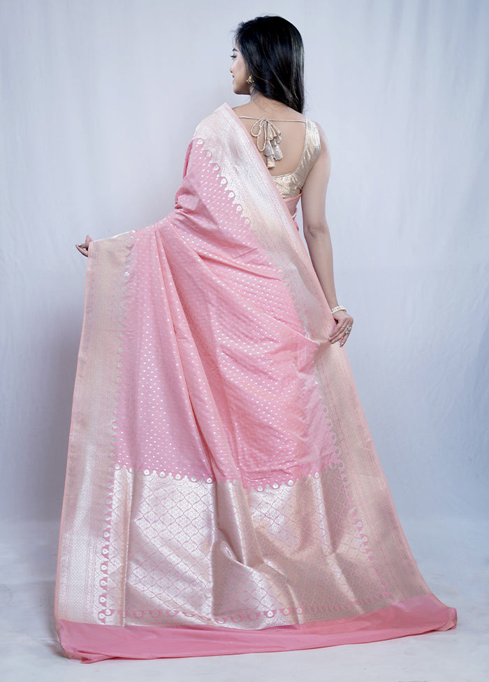 Pink Uppada Silk Saree With Blouse Piece - Indian Silk House Agencies