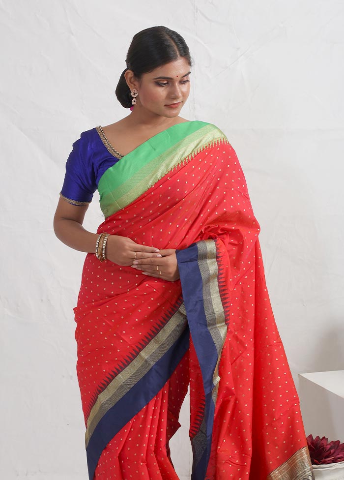 Pink Kanjivaram Silk Saree With Blouse Piece - Indian Silk House Agencies