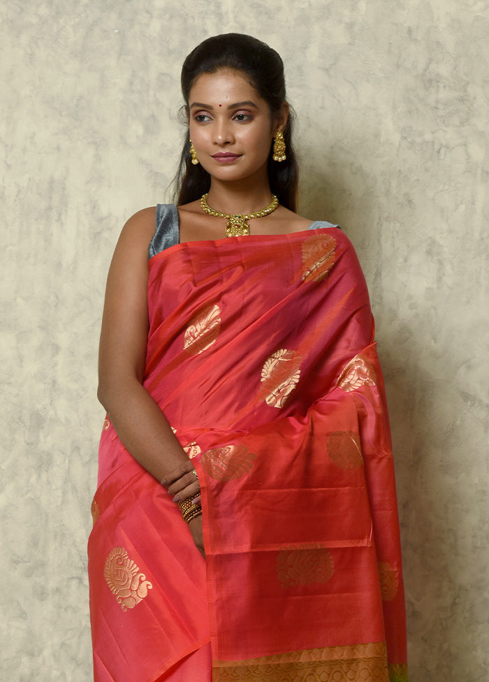 Pink Pure Arni Silk Saree With Blouse Piece - Indian Silk House Agencies