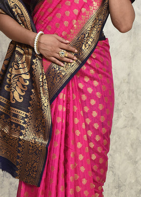 Pink Dupion Silk Saree With Blouse Piece - Indian Silk House Agencies