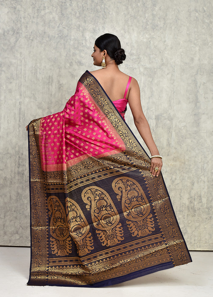 Pink Dupion Silk Saree With Blouse Piece - Indian Silk House Agencies