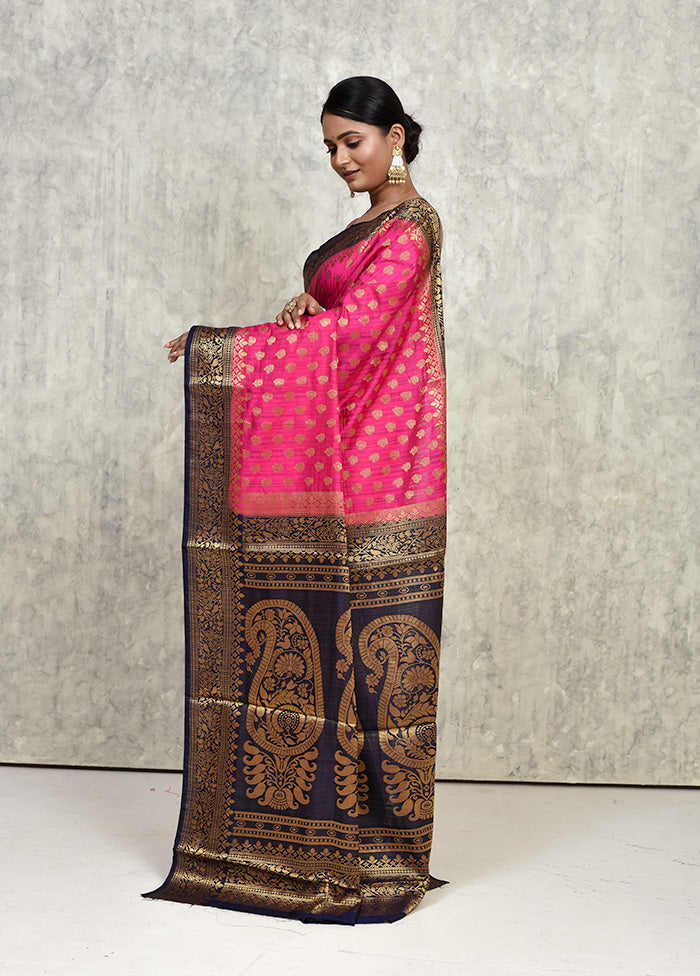 Pink Dupion Silk Saree With Blouse Piece - Indian Silk House Agencies