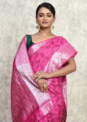 Pink Dupion Silk Saree With Blouse Piece - Indian Silk House Agencies