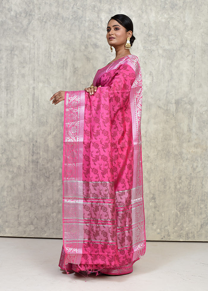 Pink Dupion Silk Saree With Blouse Piece - Indian Silk House Agencies