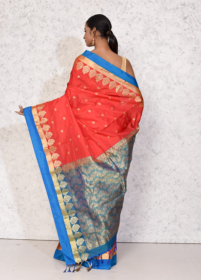 Red Kanjivaram Silk Saree With Blouse Piece - Indian Silk House Agencies